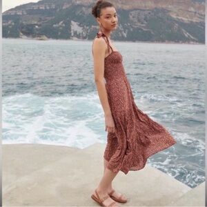 Lucie Madewell Floral Maxi Dress in Burgundy